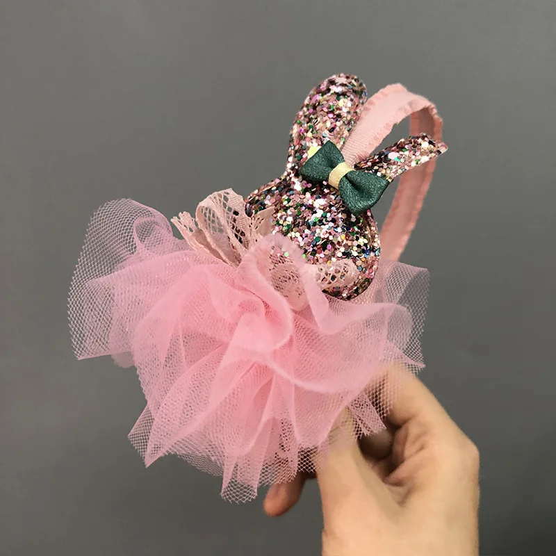 Новая мода 1 шт. повязка на голову с кроличьими кружевами в виде снежного цветка