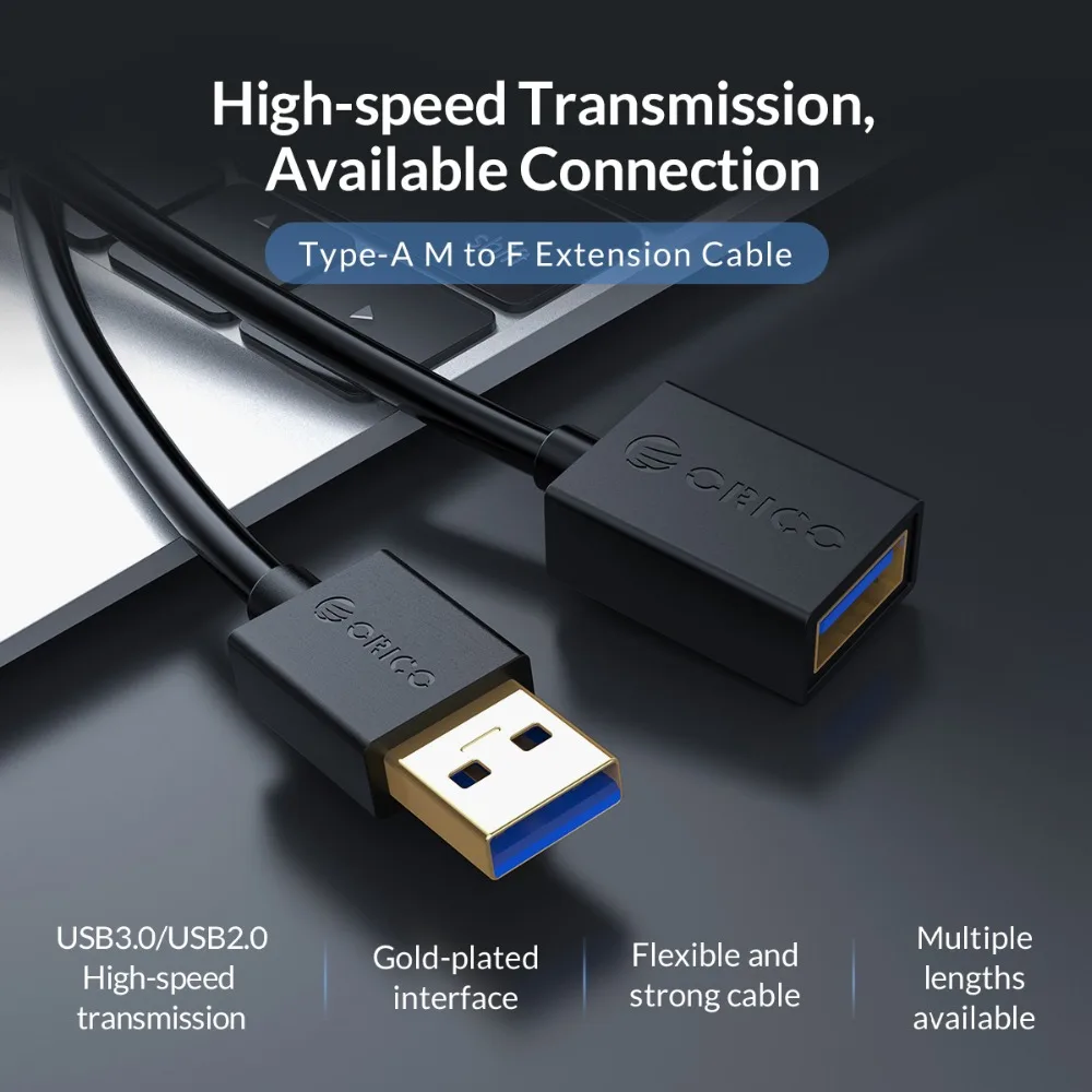 Кабель удлинитель ORICO USB3.0 Type A высокоскоростной кабель передачи данных для
