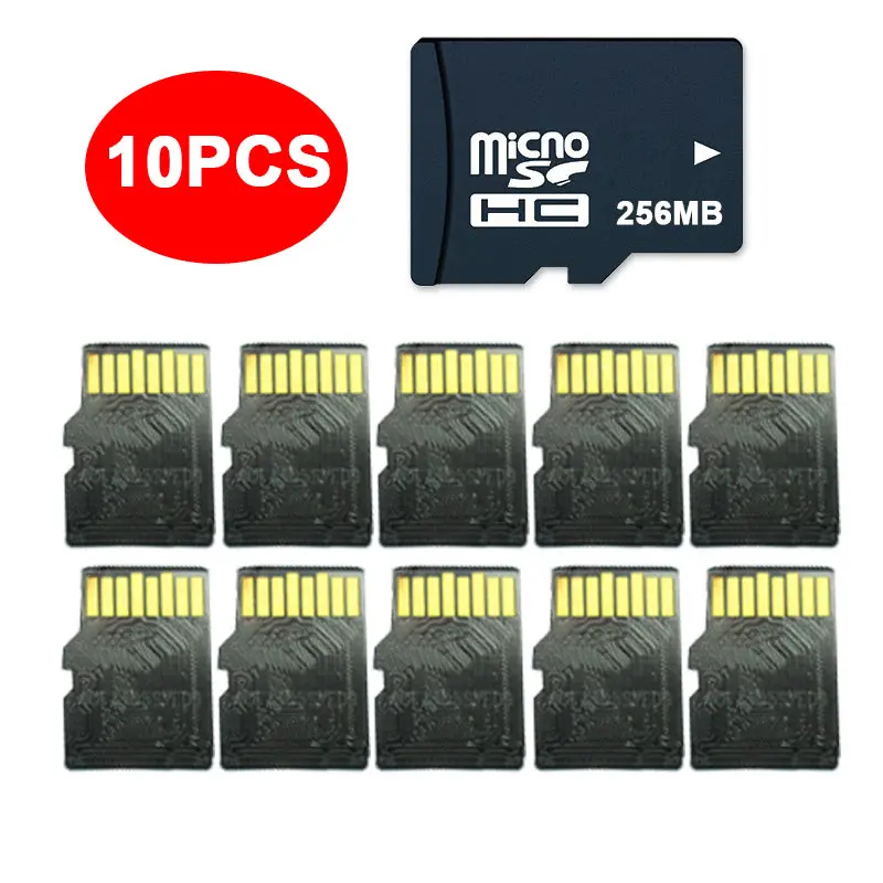 256MB-TF-B001 10PCS Рекламная карта памяти 10 шт. 128 МБ 256 МБ 512 МБ 1 Гб 2 Гб черные tf-карты TransFlash Micro Digital Secure SD Kaart 1G Прямая поставка - Емкость: 256MB-TF-B001 10PCS