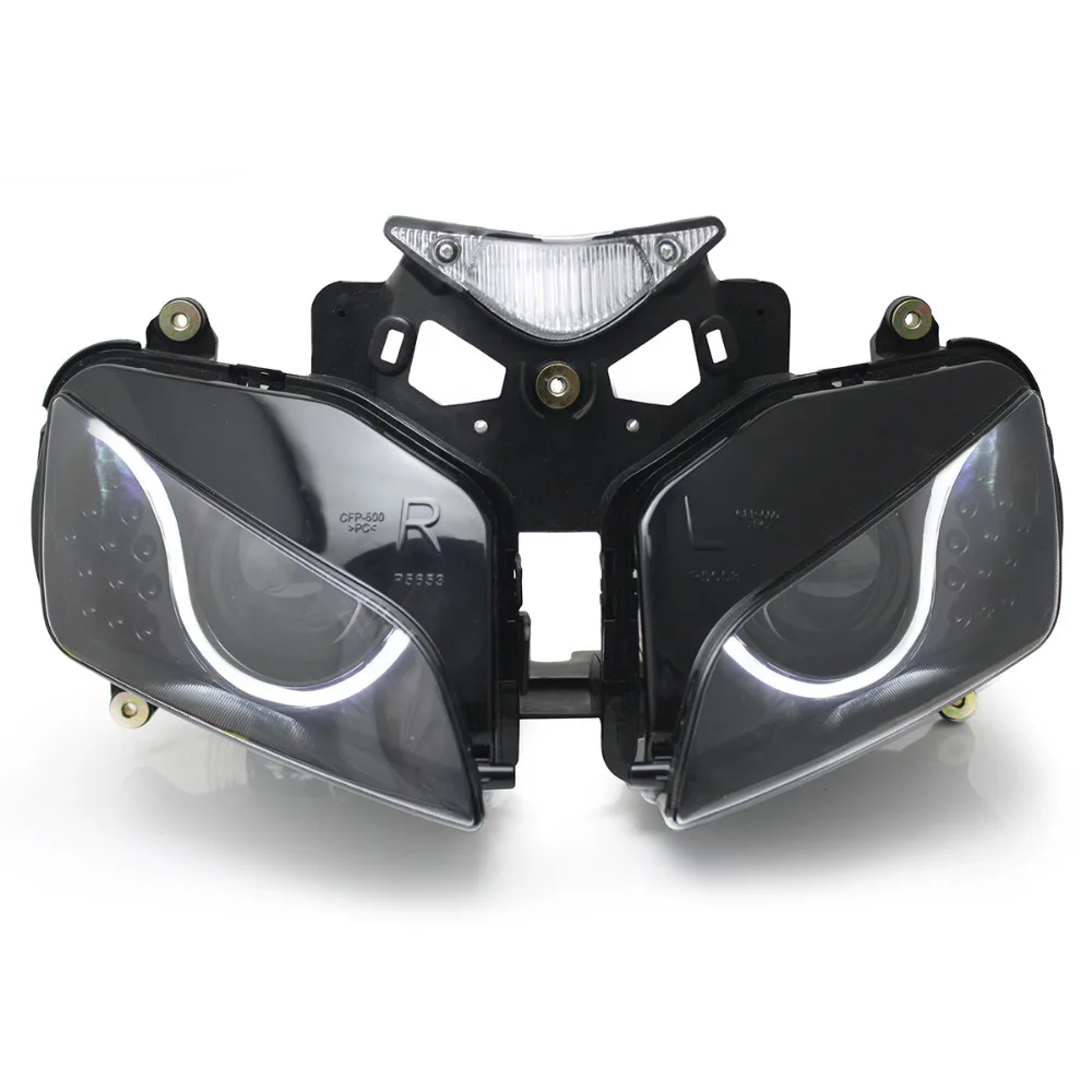 Ксеноновые LED фары мотоцикл фара сборка подходит для Honda CBR1000RR 2004 2005 2006 2007 красный демонские глазки 55 Вт диодные ленты - Цвет: Without  Demon Eye