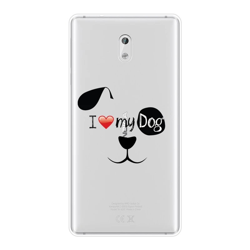 TPU сердце Щенок любовь Kawaii Забавный милый чехол для Nokia X6 7 Plus Мягкий силиконовый 1 2