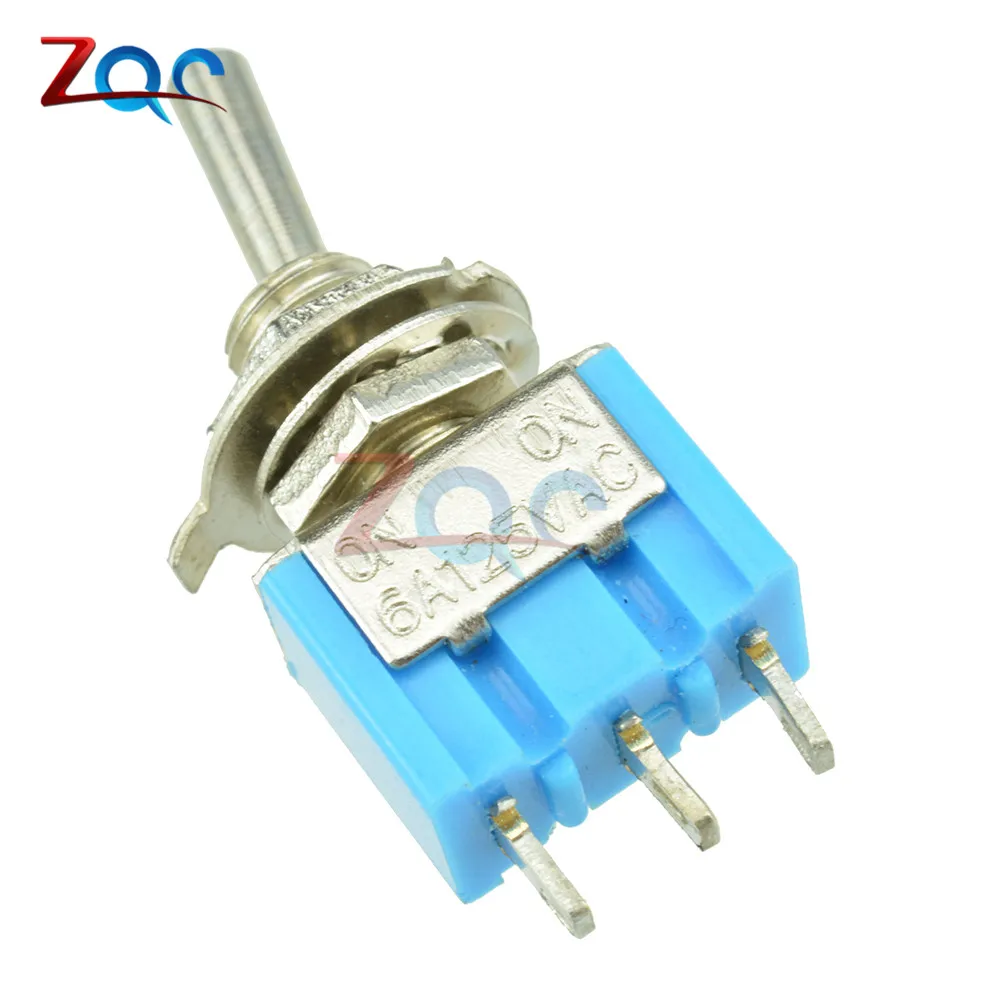 5 шт. синий мини MTS-102 3-контактный SPDT ON-ON 6A 125VAC миниатюрные тумблеры VE067