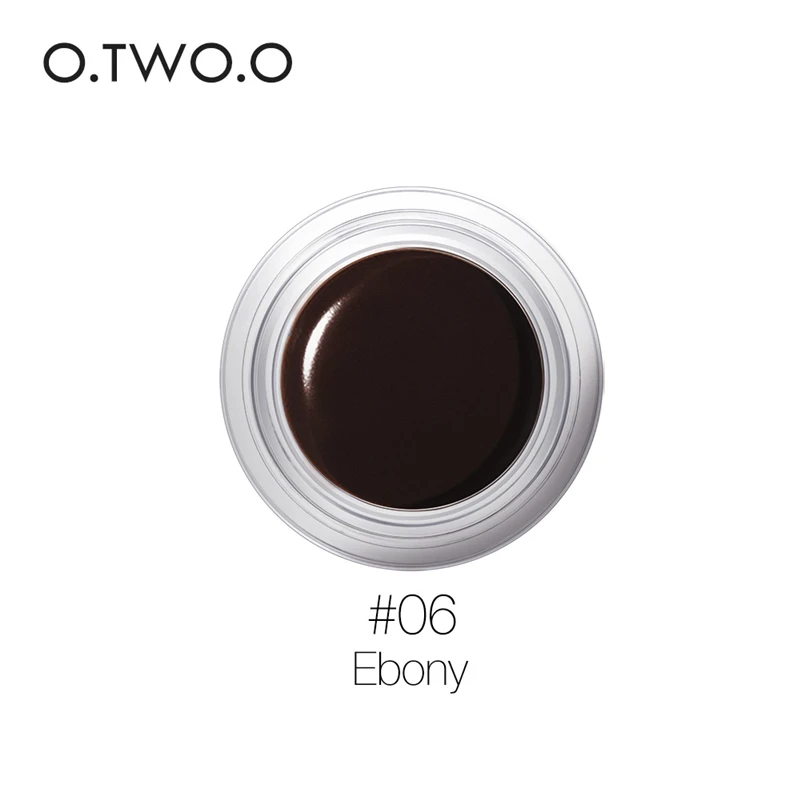 06 Ebony O. TWO. O Натуральный гель для бровей, 6 цветов на выбор, 3D коричневый крем для бровей, макияж, стойкая краска для бровей, косметика с кистью - Цвет: 06 Ebony
