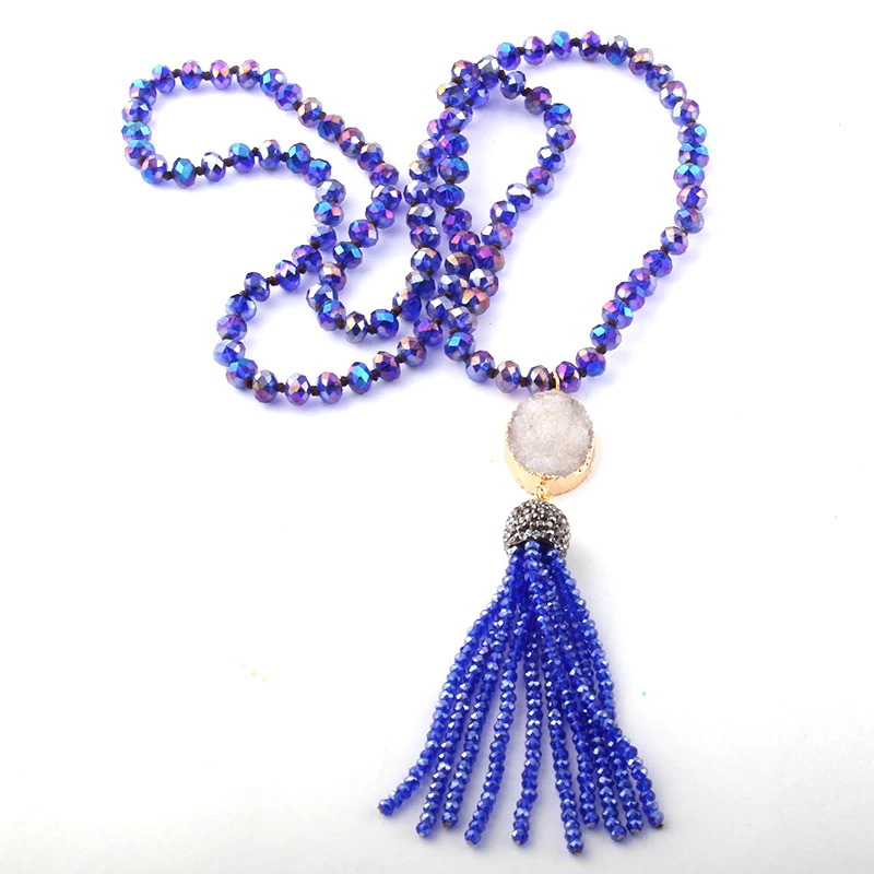 MOODPC модное богемное этническое Ювелирное стекло с кристаллами узелковая белая