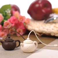 teapot shape tea infuser strainer silicone tea bag leaf filter diffuser tea tools supplies kitchen accessories