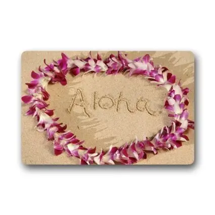 Пользовательские двери коврики Гавайские цветы гирлянда Aloha летние пляжные