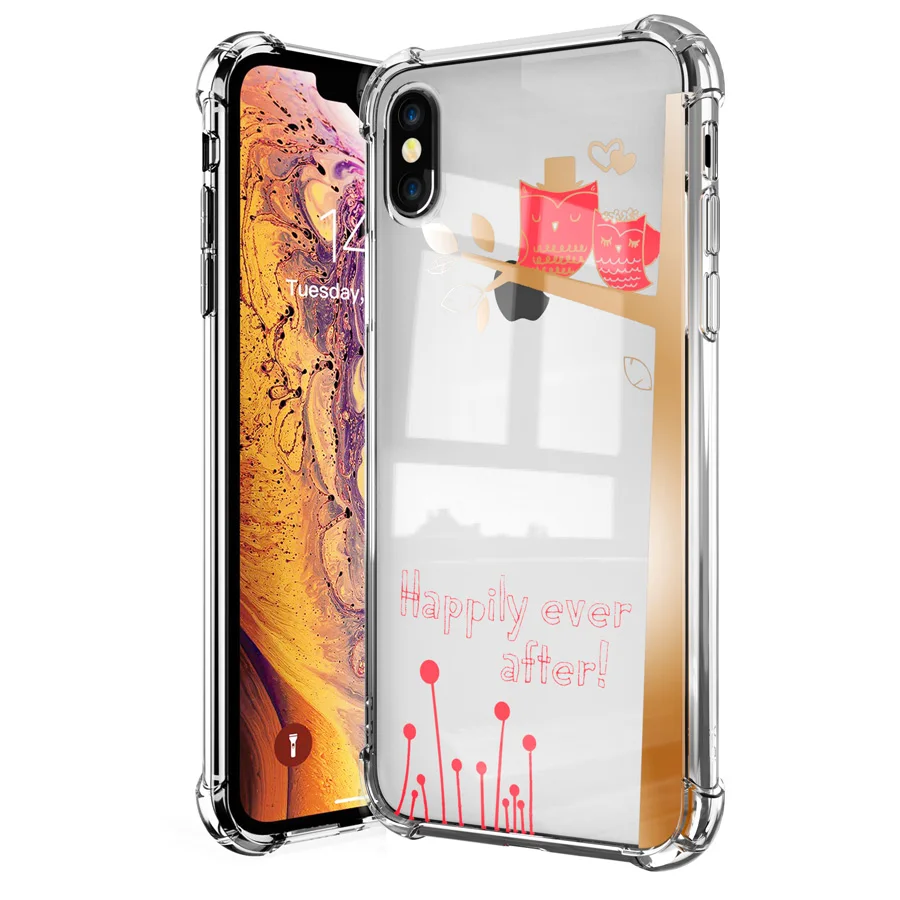 IQD чехол для iPhone X XS Max XR 7 8 6 6 S Plus Shell прозрачные чехлы с узором ультратонкий ТПУ бампер противоударный защитный чехол - Цвет: owl