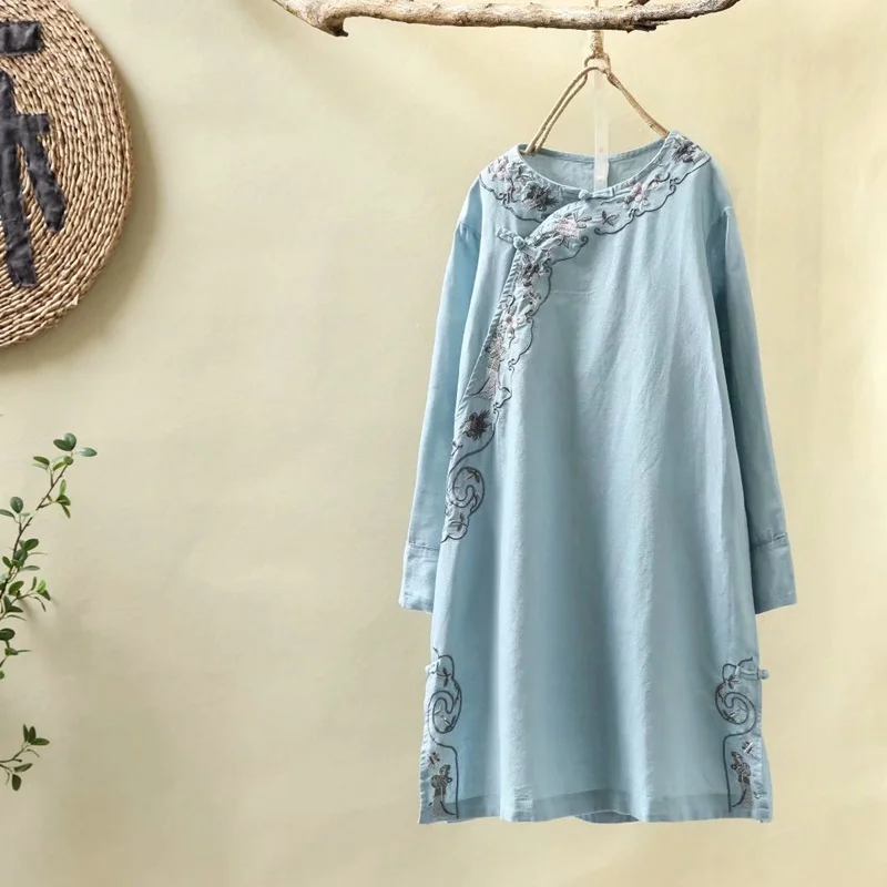 Женское винтажное длинное платье Cheongsam китайское свободное желтое в стиле ретро