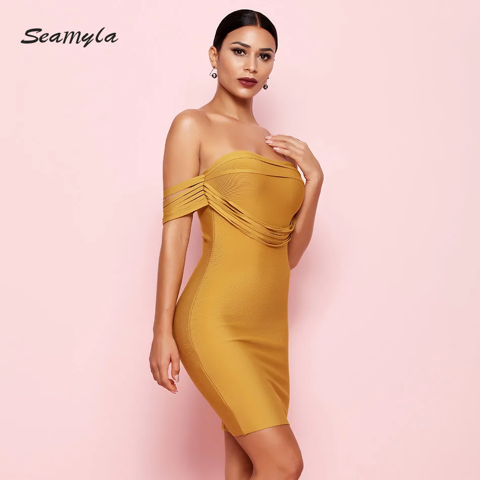 Seamyla летнее Бандажное платье Vestidos 2019 Соблазнительные элитные выходные платья