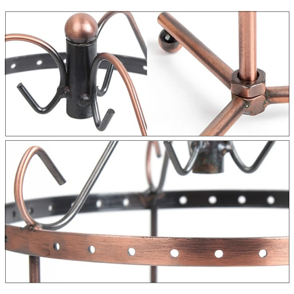 

144 Holes Metal Jewelry Rack Necklace Holder Organizer Rotary Display Stand new