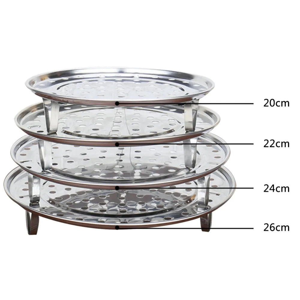 Stainless Steel Round Steamer Tray 20/22/24/26cm Convient Three-Leg Dumpling Kitchenware Cooking Tools | Дом и сад