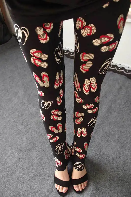 slippers BIVIGAOS весна лето женские модные Досуг черные молочные тонкие эластичные леггинсы цветные звезды граффити тонкие обтягивающие леггинсы брюки женские Узкие брюки - Цвет: slippers