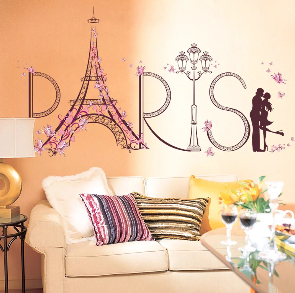 

1pc Wall Stickers Romance Decoration Diy Bedroom Living Room Background Wall Sticker Wedding Party Home And Room Decoration #695