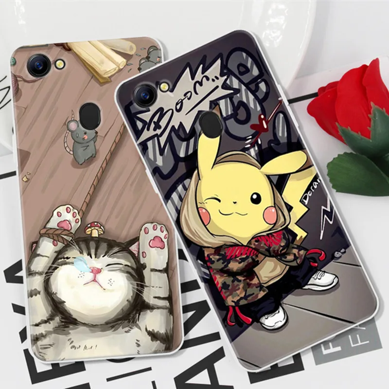 Caetoon Fastion Case For OPPO F7 TPU Painted Mobile Phone Shell Cute Cartoon Color Handset Case.18 Beautiful Colors!Color Cat! |