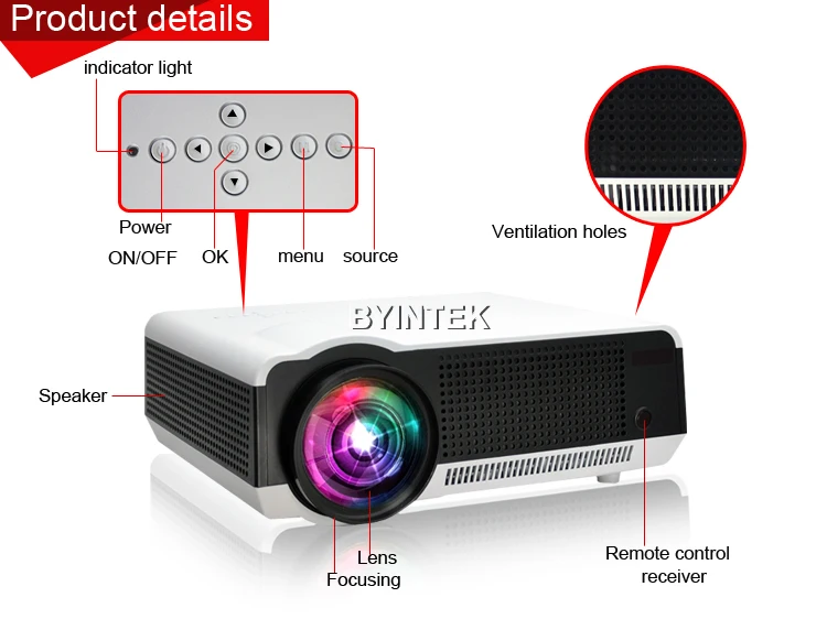 2016 Новый Домашний Кинотеатр 5500 люмен lEd86 1280x800 1080 P Видео HDMI USB LCD LED Проектор FUll HD