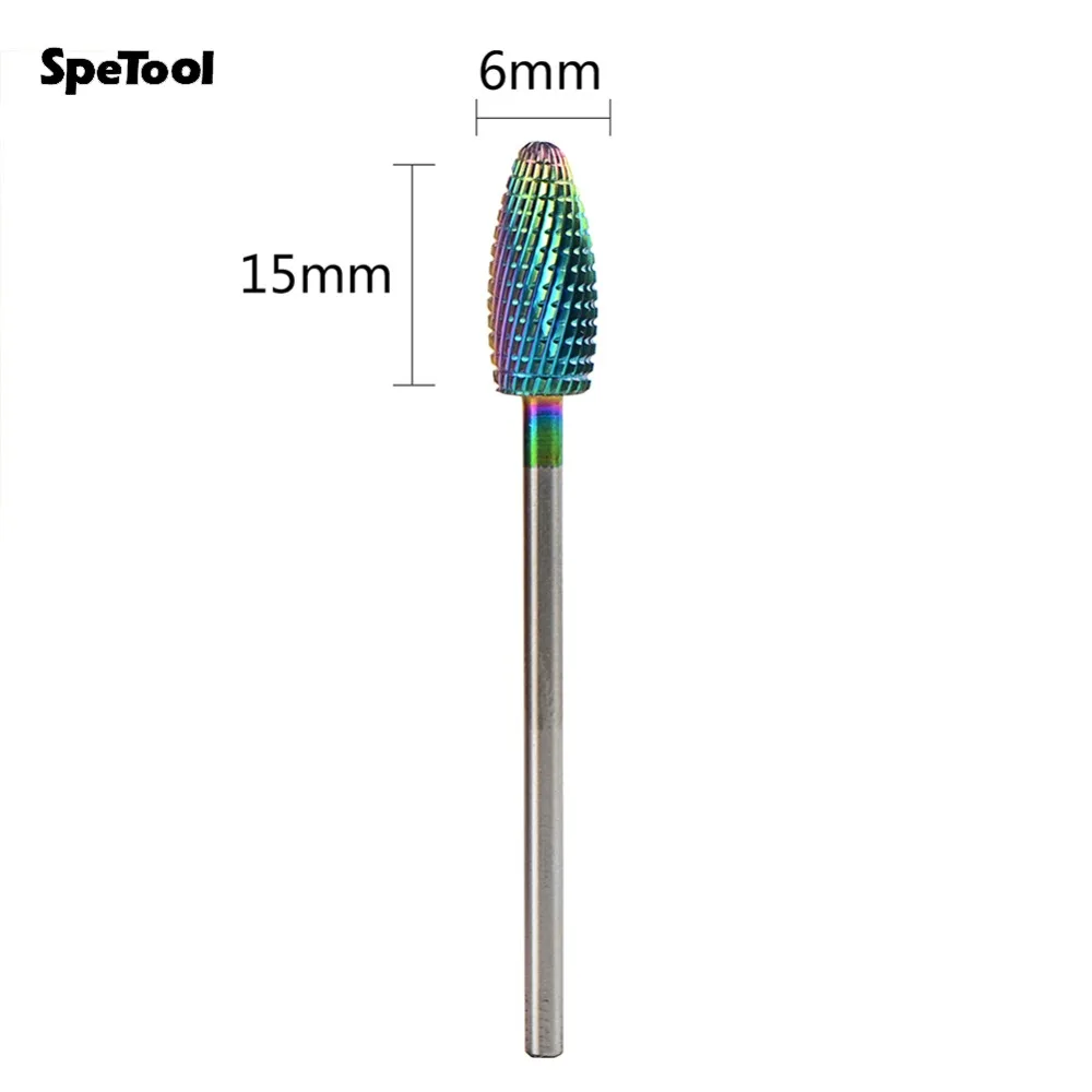Сверло для ногтей SpeTool с многоцветным покрытием вольфрамовое твердосплавное