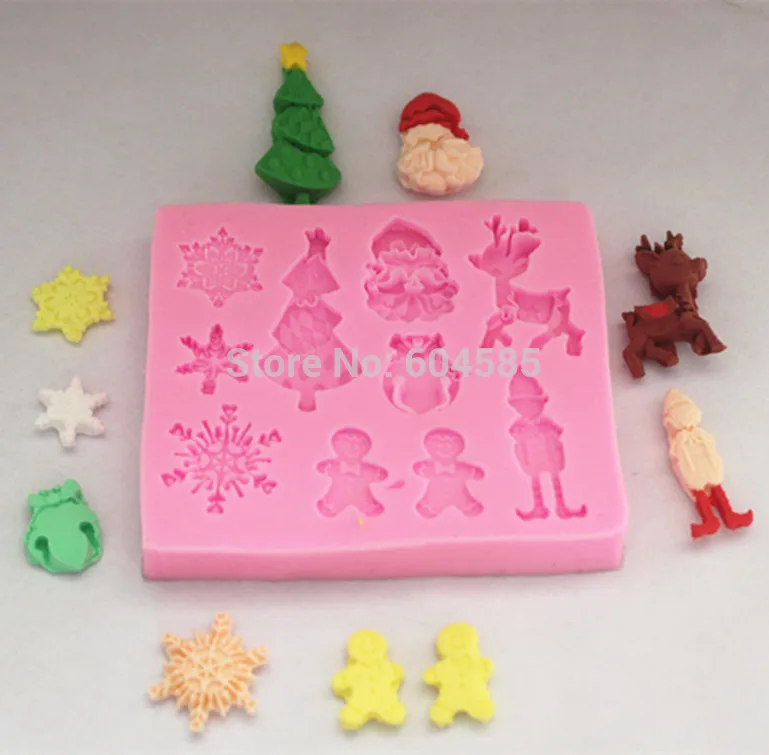 SANTAS ESSENTIALS силиконовая форма _ Снежинка Рождественское дерево эльф Пряничный
