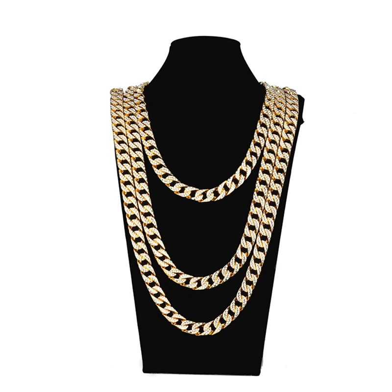 LANCHXIDY Hip Hop Men Necklace High Quality Big Gold Silver Crystal Cinnamon Chain Necklaces Cool Personality Trendy Jewelry | Украшения и