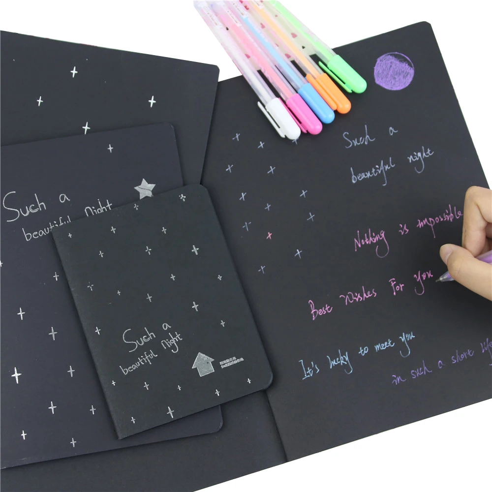 1 шт. блокнот для рисования 16 56 к|notebook for drawing|notebook diaryblack paper notepad |