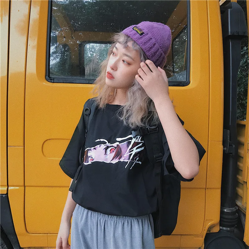 2019 Harajuku Bf Свободные мультфильм Ins футболка для женщин футболки Chic Kawaii Девушка