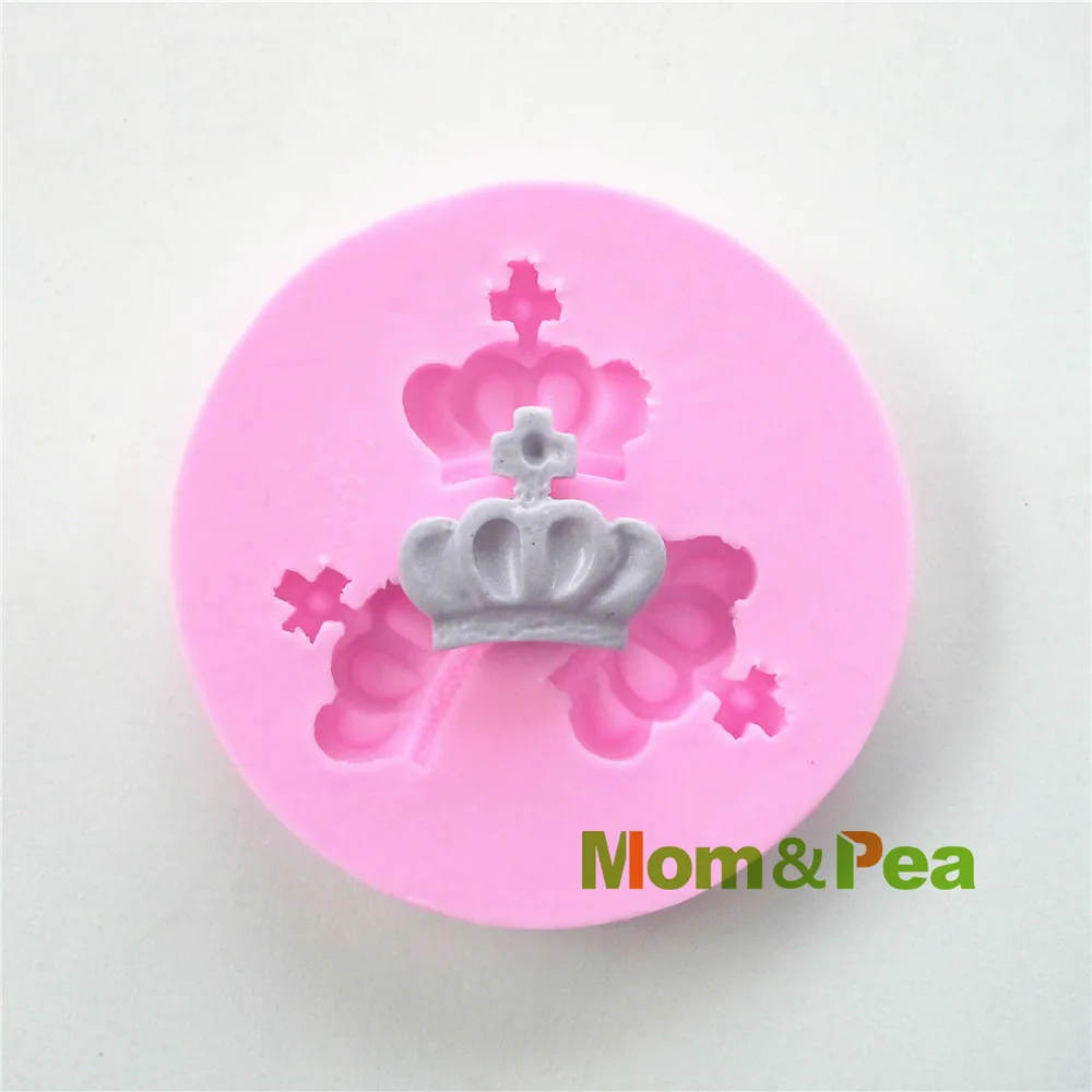 Mom & Pea 0501 Бесплатная доставка короны формы силиконовые украшения торта помадка