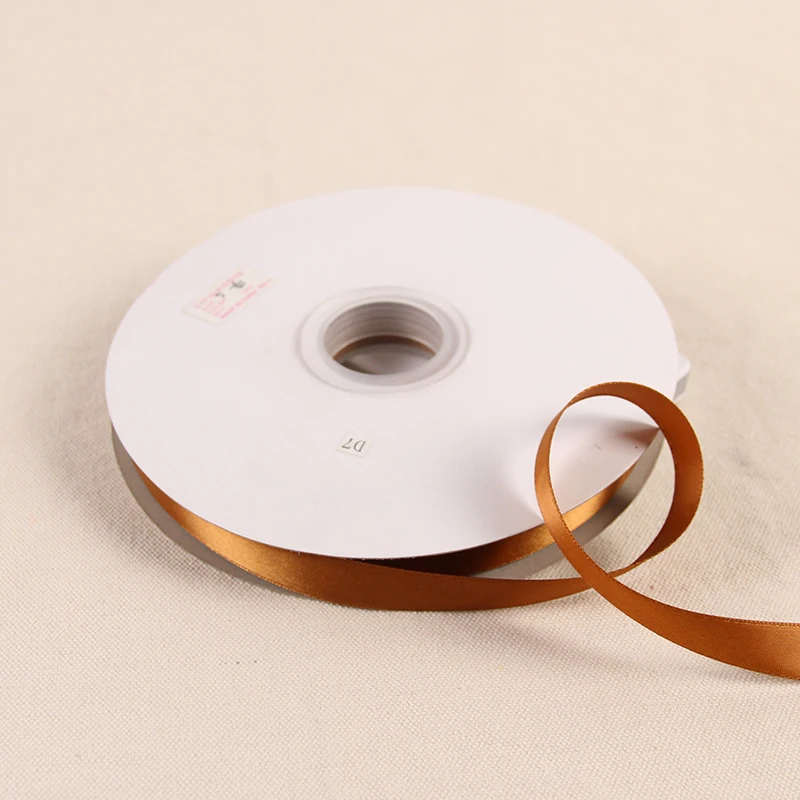 Медный цвет 100 ярдов/рулон полиэфирная лента атласная свадебное Рождественское