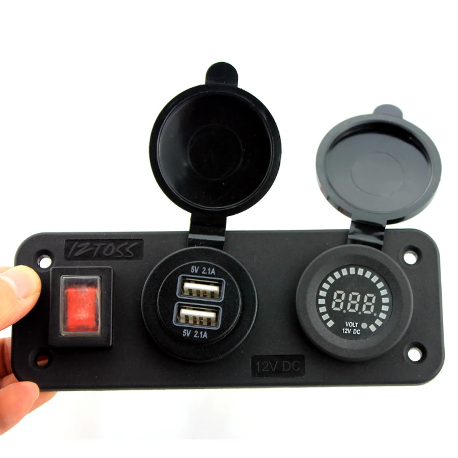 12V морской Лодка Грузовик RV Мотоцикл вольтметр с 4.2A двойной USB Автомобильное