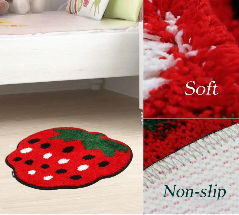 NiceRug красная клубника дизайн для гостиной ультратонкий коврик из микрофибры