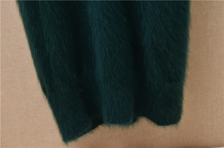 Элегантный женский пуловер средней длины зимний тонкий плюшевый свитер из