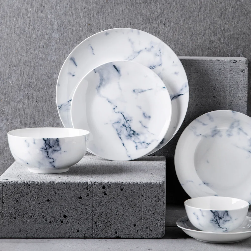 Европейская мраморная серия керамическая посуда в западном стиле новая миска из