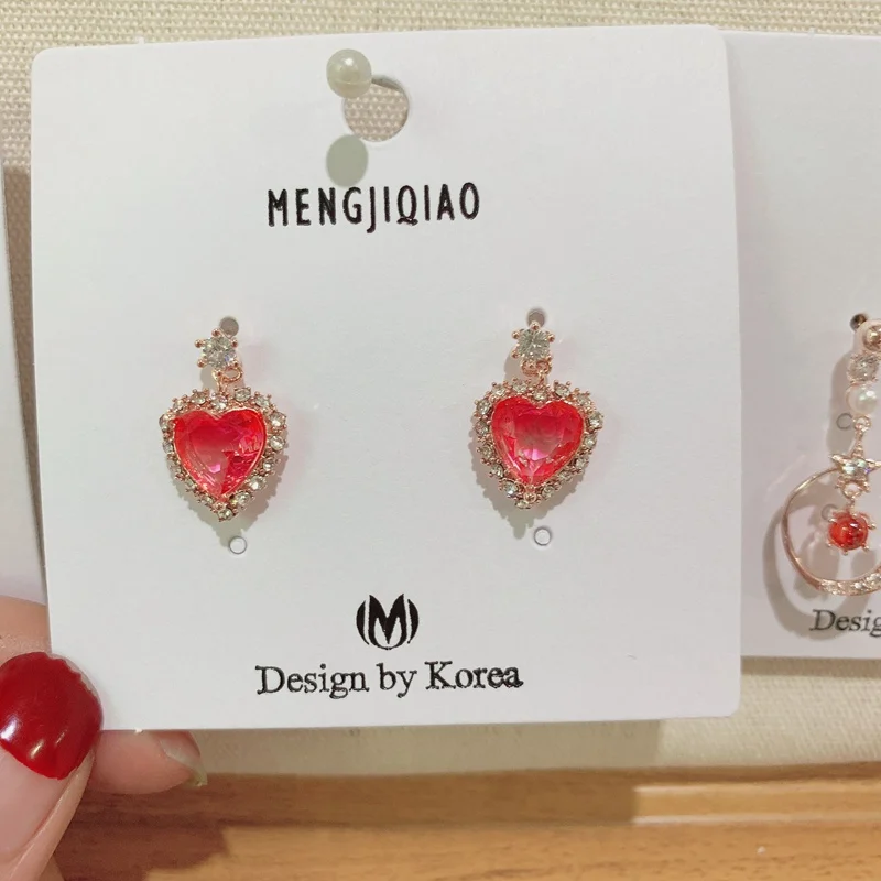 MENGJIQIAO новые элегантные розовые блестящие циркониевые цветочные круглые длинные висячие серьги для женщин Изящные Ювелирные изделия с микро-покрытием