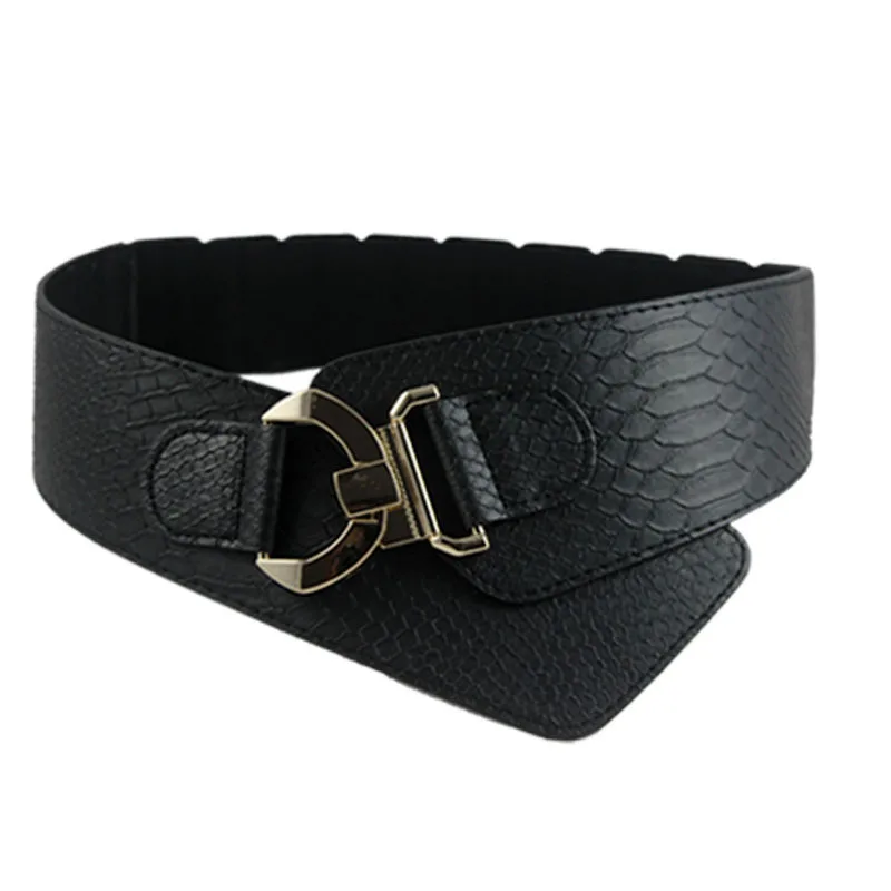Ремень из искусственной кожи Женский Модный супер широкий эластичный пояс с