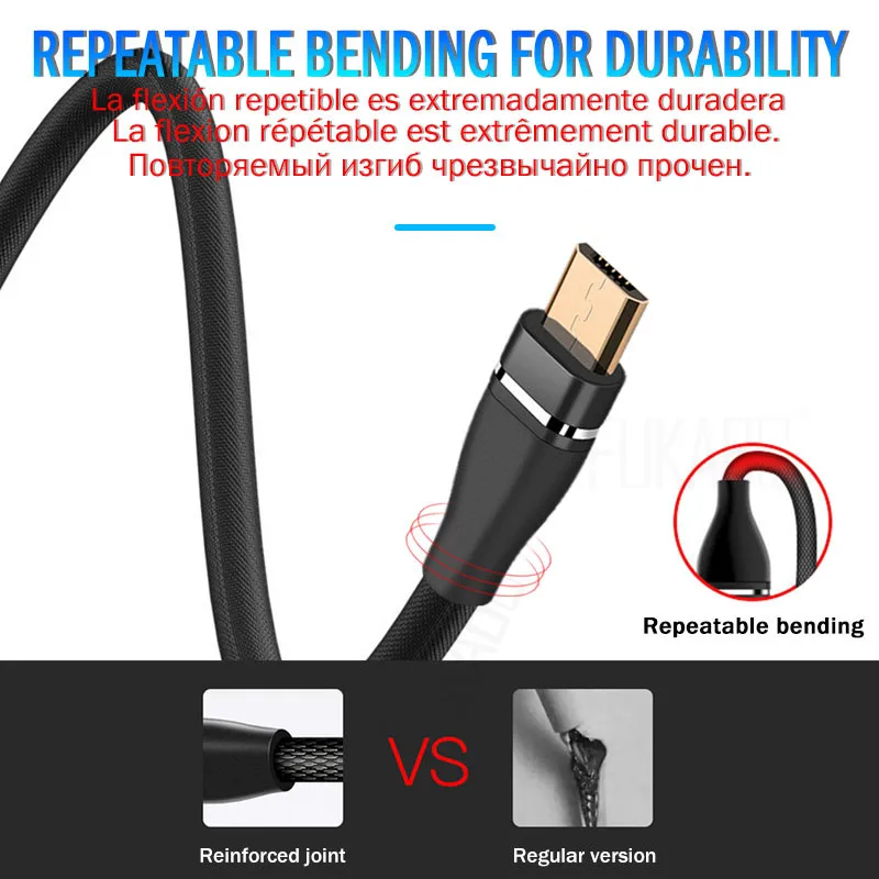 3 А микро usb кабель для быстрой зарядки samsung S7 S6 huawei Xiaom Redmi Note 5 Pro LG Android мобильный телефон зарядный шнур