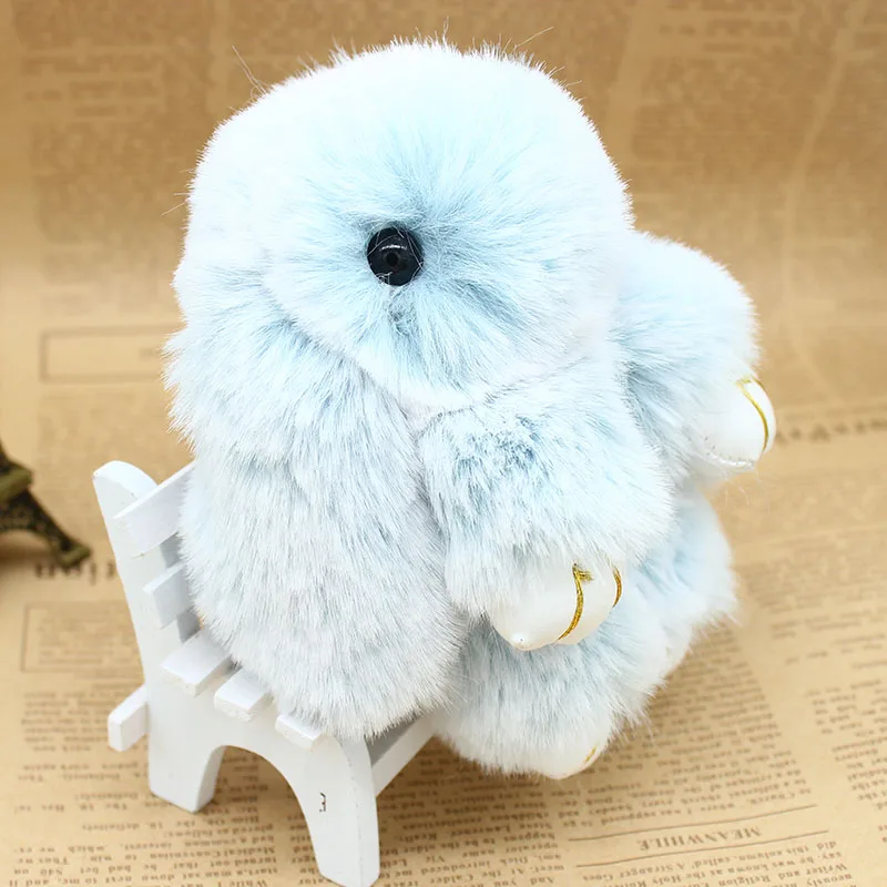 Ручной работы пушистые снежинки цвета кролика Брелоки для ключей в виде женщин