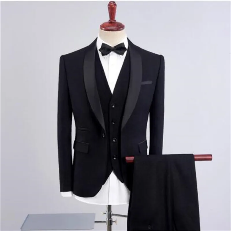 

Men Suit 2018 Wedding Suits For Men Shawl Collar 3 Pieces Slim Fit Burgundy Suit Mens Royal Blue Tuxedo Jacket Q83