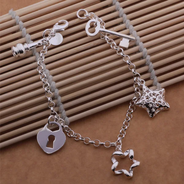 AH050 серебряный цвет оптовая продажа браслет Стерлинговое Серебро модные