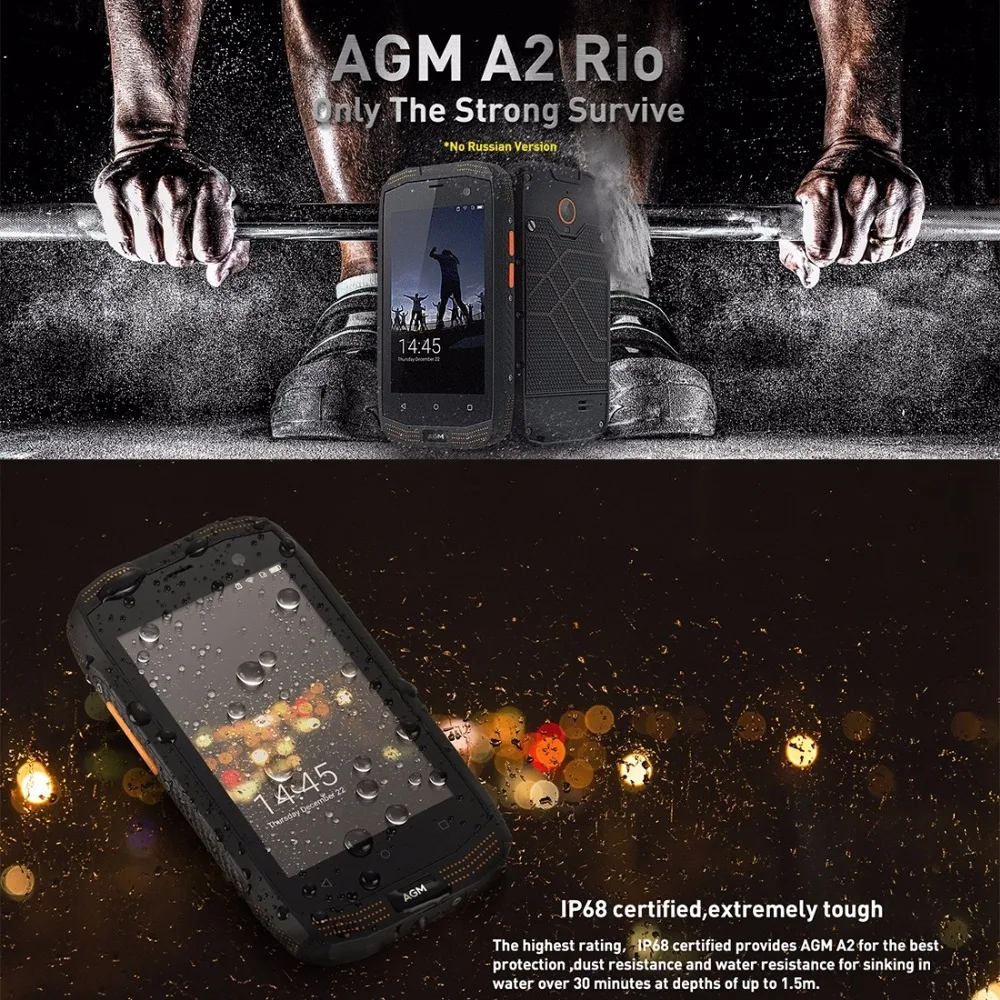 Оригинал AGM A2 4 0 &quot2 ГБ Оперативная память 16 Встроенная Qualcomm MSM8909 ядра IP68