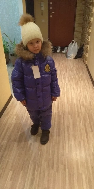 Зимние комплекты одежды для детей до-30 градусов белая зимняя одежда на утином пуху для маленьких мальчиков и девочек плотные пальто, комбинезон, куртка детский комплект одежды