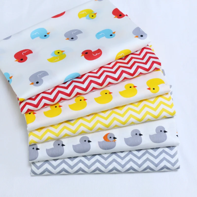 Новая хлопковая ткань в горошек с волнистым принтом утки для шитья стеганая