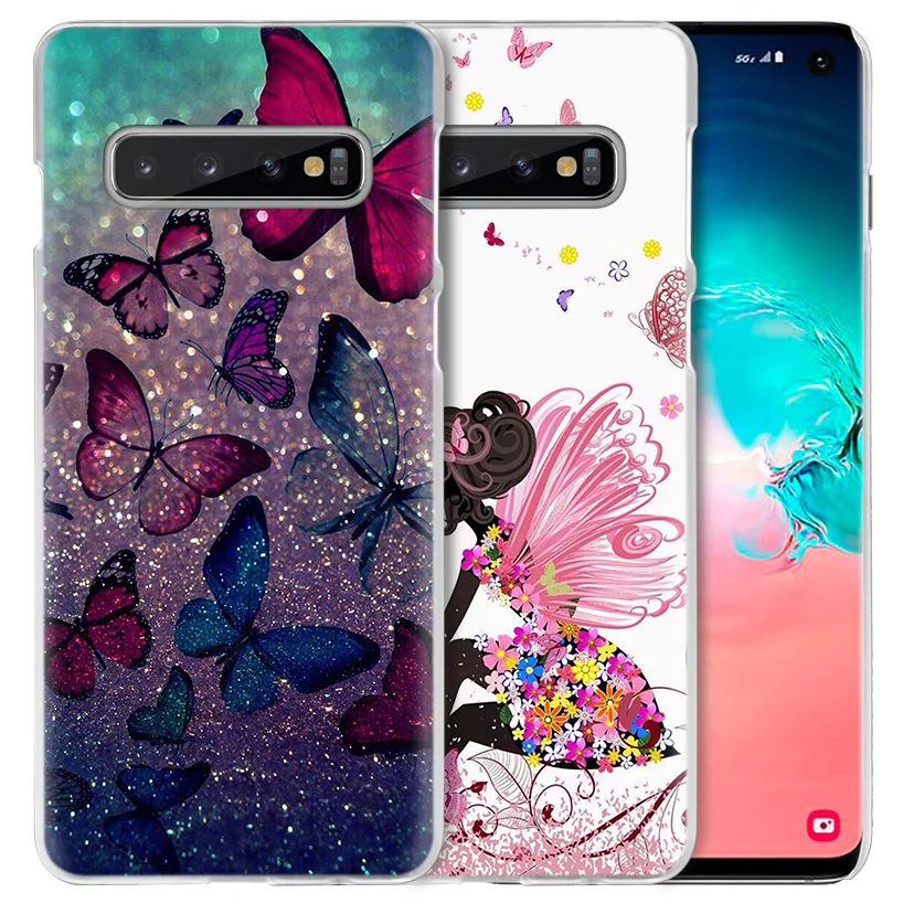 Бабочка цветок чехол с мандалой для samsung Galaxy S10 5G S10e S9 S8 M30 M20 M10 J4 J6 плюс J8 Note 8 9 прозрачный чехол для телефона из прочного поликарбоната C