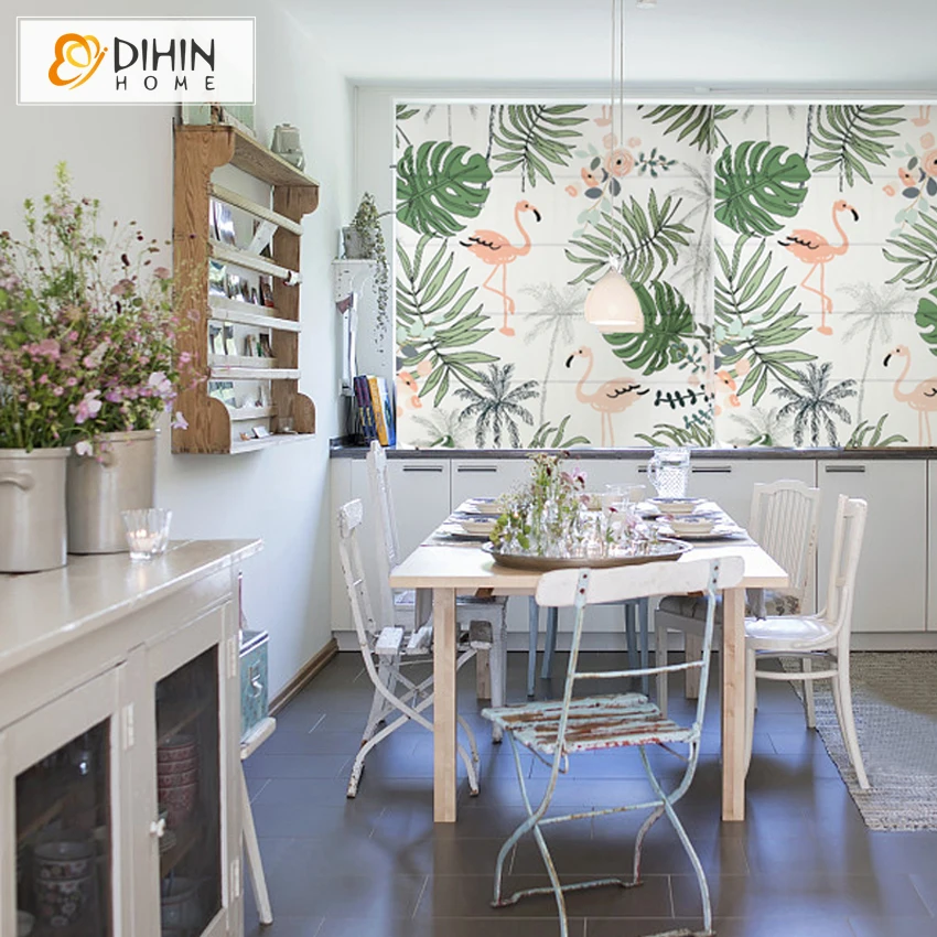 DIHIN дома Фламинго печатных индивидуальный заказ шторы Римская Штора римские для