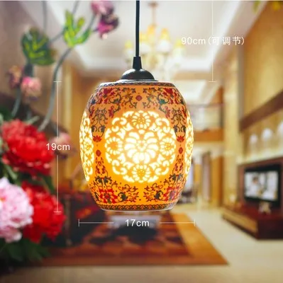 Светодиодный подвесной светильник из красивого фарфора в китайском стиле