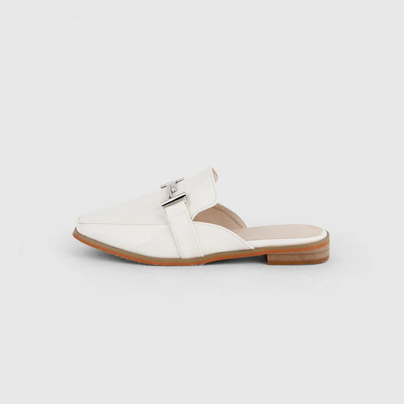 Европейские брендовые тапочки мюли женские шлепанцы из лакированной кожи