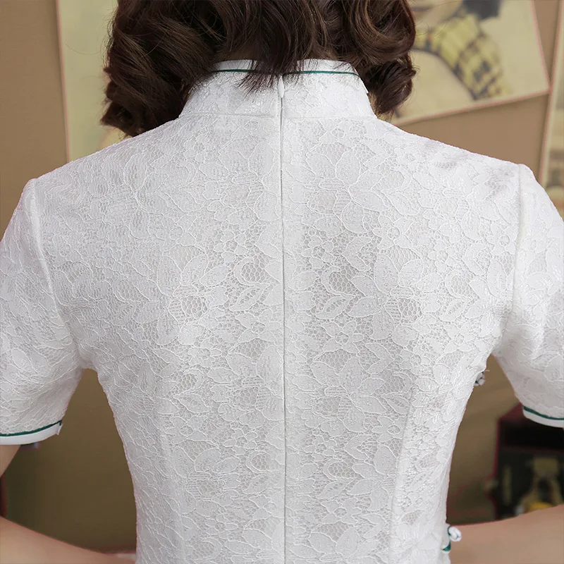 

Sexy Lace Embroider Women New Cheongsam Dress Vintage Chinese Style Party Evening Dress Oriental Womens Elegant Qipao Vestido