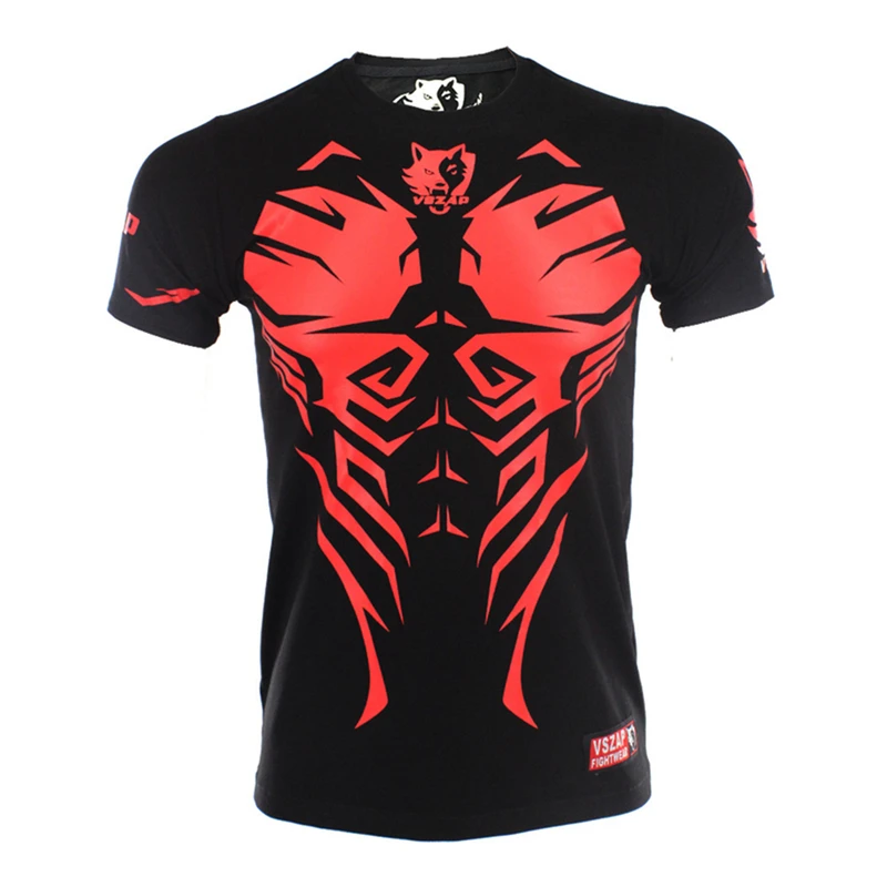 VSZAP CompressedTraining Муай Тай Джерси для ММА кикбоксинга хлопок camisetas тройники