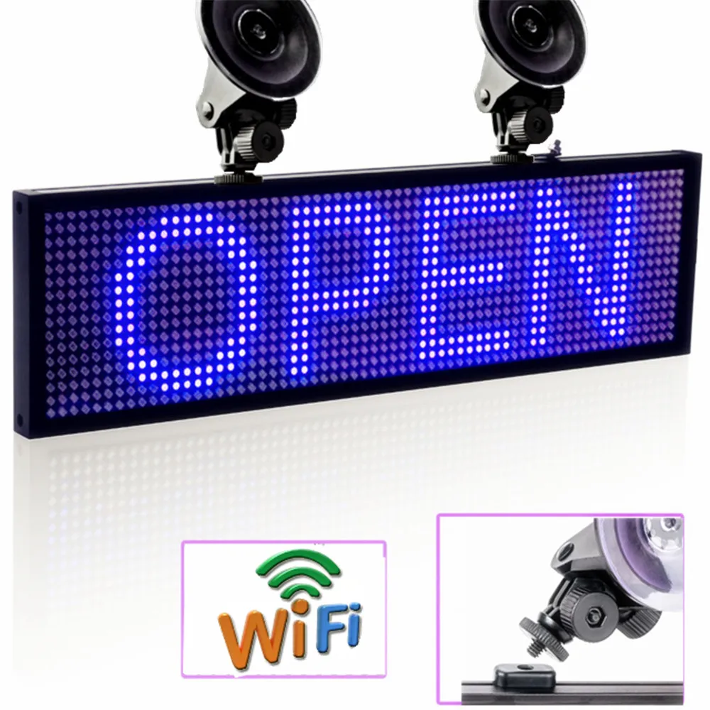 12V P5 64*16 WIFI LED Sign Scroll Display Message with SMD Technology for Taxi/Business/Shop/Window, Adsorption or Suspension