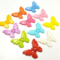 30pcs 22mmx17mm mix colors new plastic butterfly flatback 2 holes diy scrapbooking childrens apparel sewing accessories