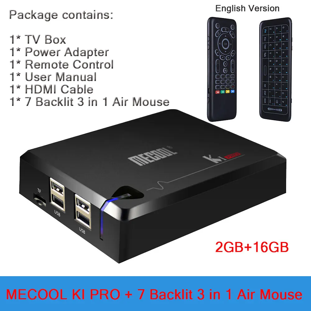 Add 3 in 1 MECOOL KI PRO DVB Android 7,1 Smart tv Box Гибридный DVB-T2/DVB-S2/DVB-C Amlogic S905D Quad 2 Гб+ 16 Гб K1 PRO 5G wifi телеприставки - Цвет: Add 3 in 1