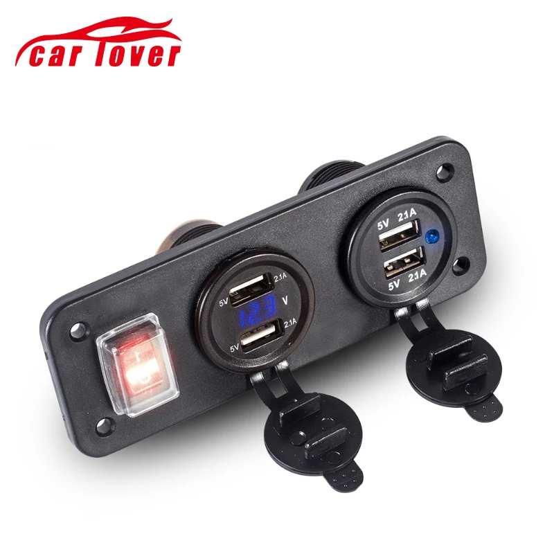 Розетка для автомобильного прикуривателя 4 USB Автомобильное зарядное устройство