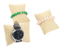 20pcslot jewelry displays rack yellow jute bracelet display fabric sackcloth bracelet watch waistwatch pillows wholesale price